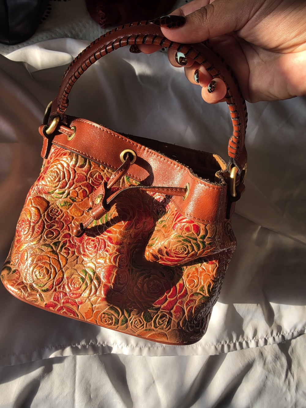 Patricia Nash Hand Tooled Crossbody Bag In Floral Colors